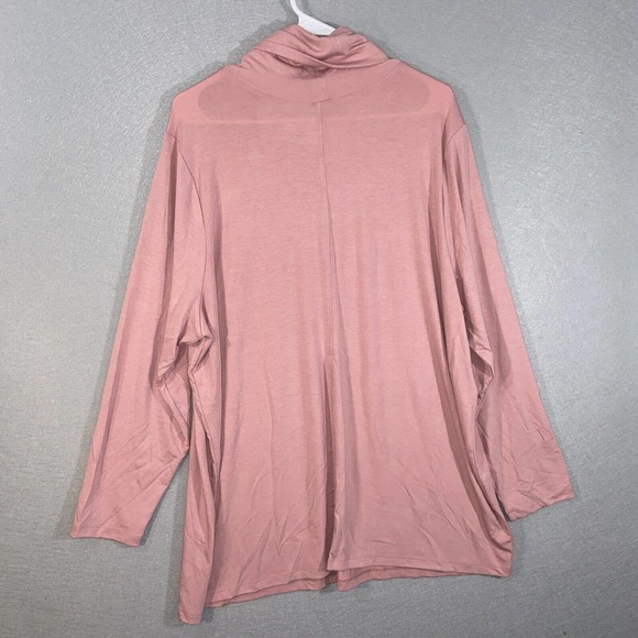 Catherines Tunic Womens 1X Pink Turtle Neck Solid Pullover Long Sleeve Casual - Picture 7 of 12